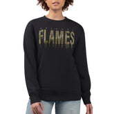 NHL Black Calgary Flames G-III 4Her by Carl Banks Women's Metallic Drop Printed Fleece Sweatshirt