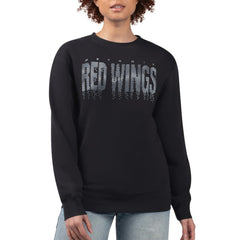 NHL Black Detroit Red Wings G-III 4Her by Carl Banks Women's Metallic Drop Printed Fleece Sweatshirt