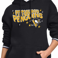 NHL Black Pittsburgh Penguins Starter Women's Fireworks Fleece Hoodie