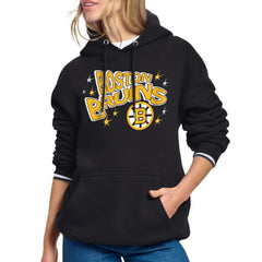 NHL Black Boston Bruins Starter Women's Fireworks Fleece Hoodie