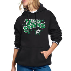 NHL Black Dallas Stars Starter Women's Fireworks Fleece Hoodie