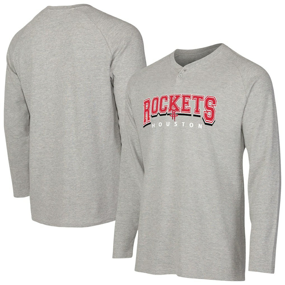 NBA Houston Rockets Concepts Sport Hawthorn Thermal Knit Long Sleeve Henley T-Shirt