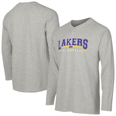 NBA Los Angeles Lakers Concepts Sport Hawthorn Thermal Knit Long Sleeve Henley T-Shirt