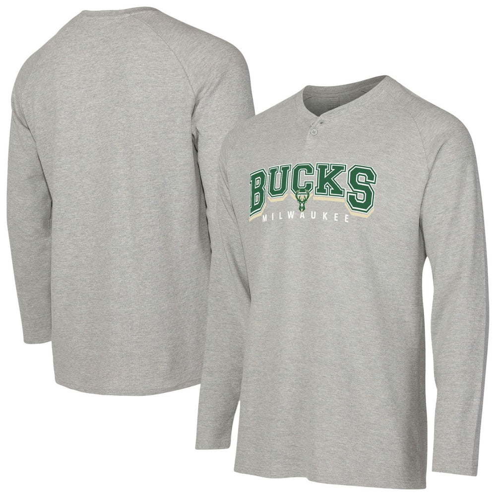 NBA Milwaukee Bucks Concepts Sport Hawthorn Thermal Knit Long Sleeve Henley T-Shirt