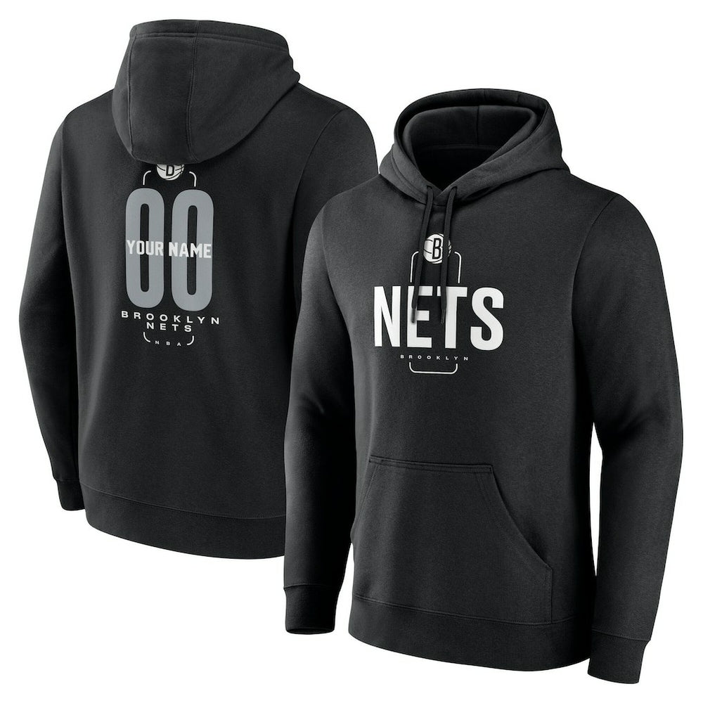 NBA Brooklyn Nets Center Court Name & Number Custom Hoodie
