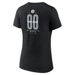 NBA Brooklyn Nets Women's Center Court Name & Number Custom V-Neck T-Shirt