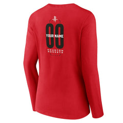 NBA Houston Rockets Women's Center Court Name & Number Custom Long Sleeve V-Neck T-Shirt