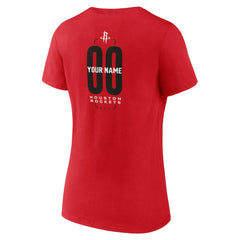 NBA Houston Rockets Women's Center Court Name & Number Custom V-Neck T-Shirt