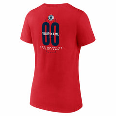 NBA LA Clippers Women's Center Court Name & Number Custom V-Neck T-Shirt