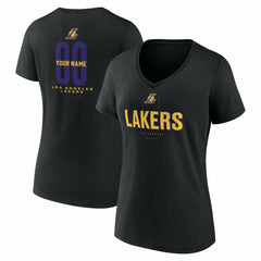 NBA Los Angeles Lakers Women's Center Court Name & Number Custom V-Neck T-Shirt