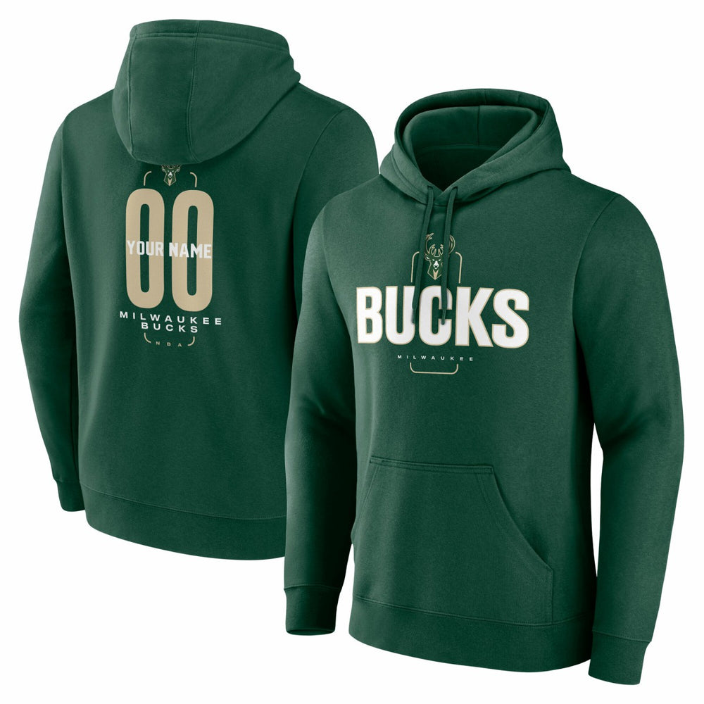 NBA Milwaukee Bucks Center Court Name & Number Custom Hoodie