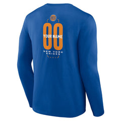 NBA New York Knicks Center Court Name & Number Custom Long Sleeve T-Shirt