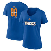 NBA New York Knicks Women's Center Court Name & Number Custom V-Neck T-Shirt