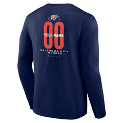 NBA Oklahoma City Thunder Center Court Name & Number Custom Long Sleeve T-Shirt
