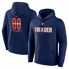 NBA Oklahoma City Thunder Center Court Name & Number Custom Hoodie