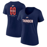NBA Oklahoma City Thunder Women's Center Court Name & Number Custom V-Neck T-Shirt