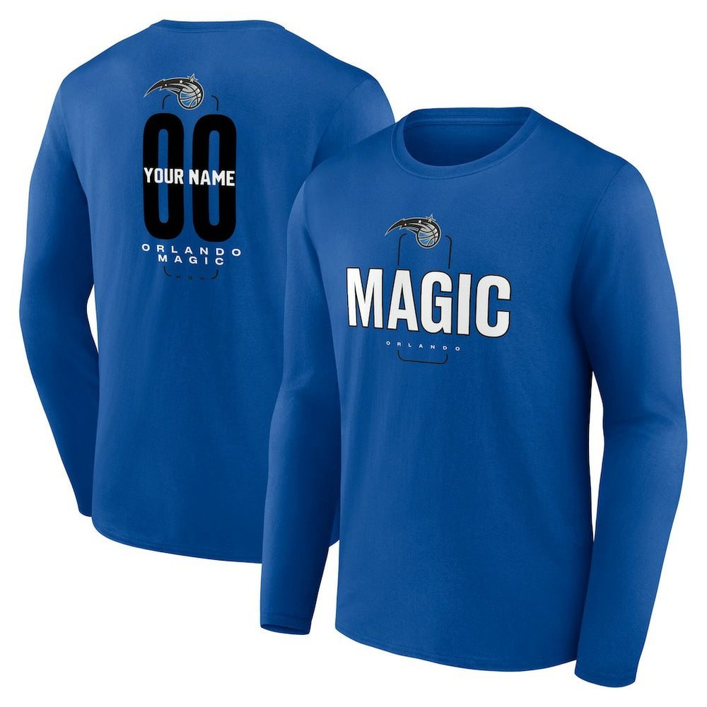 NBA Orlando Magic Center Court Name & Number Custom Long Sleeve T-Shirt