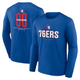 NBA Philadelphia 76ers Center Court Name & Number Custom Long Sleeve T-Shirt