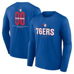 NBA Philadelphia 76ers Center Court Name & Number Custom Long Sleeve T-Shirt