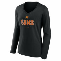 NBA Phoenix Suns Women's Center Court Name & Number Custom Long Sleeve V-Neck T-Shirt