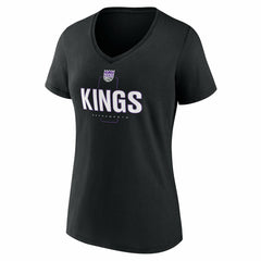 NBA Sacramento Kings Women's Center Court Name & Number Custom V-Neck T-Shirt