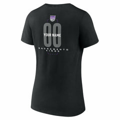 NBA Sacramento Kings Women's Center Court Name & Number Custom V-Neck T-Shirt