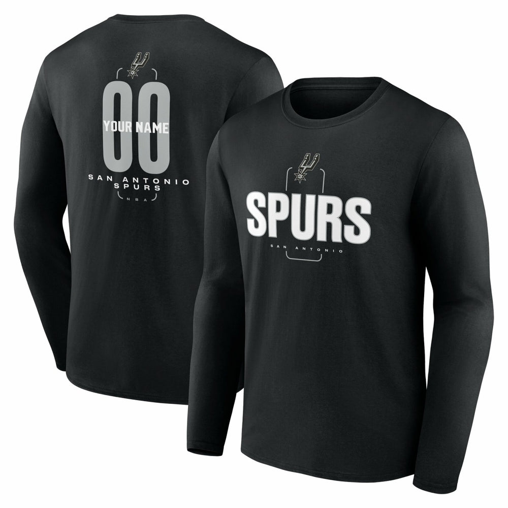 NBA San Antonio Spurs Center Court Name & Number Custom Long Sleeve T-Shirt