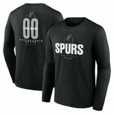 NBA San Antonio Spurs Center Court Name & Number Custom Long Sleeve T-Shirt