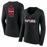 NBA Toronto Raptors Women's Center Court Name & Number Custom Long Sleeve V-Neck T-Shirt