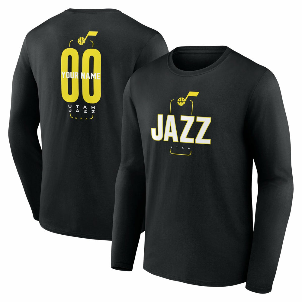 NBA Utah Jazz Center Court Name & Number Custom Long Sleeve T-Shirt