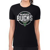 NBA Milwaukee Bucks G-III 4Her by Carl Banks Women's Super-Slim Lightweight Pinstripe Circle Graphic T-Shirt