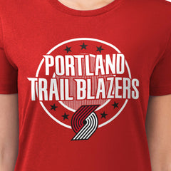 NBA Portland Trail Blazers G-III 4Her by Carl Banks Women's Super-Slim Lightweight Pinstripe Circle Graphic T-Shirt