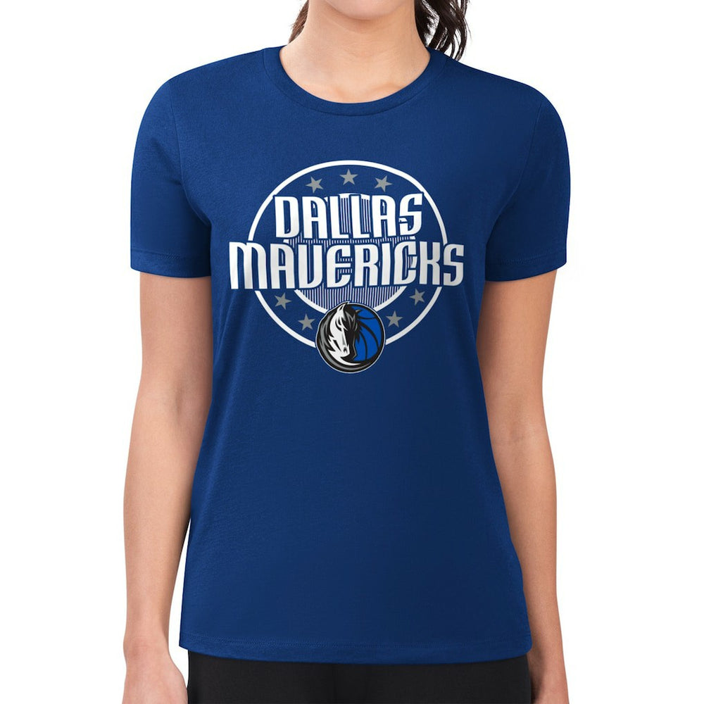 NBA Dallas Mavericks G-III 4Her by Carl Banks Women's Super-Slim Lightweight Pinstripe Circle Graphic T-Shirt sale