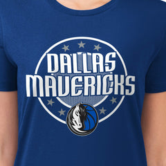 NBA Dallas Mavericks G-III 4Her by Carl Banks Women's Super-Slim Lightweight Pinstripe Circle Graphic T-Shirt sale
