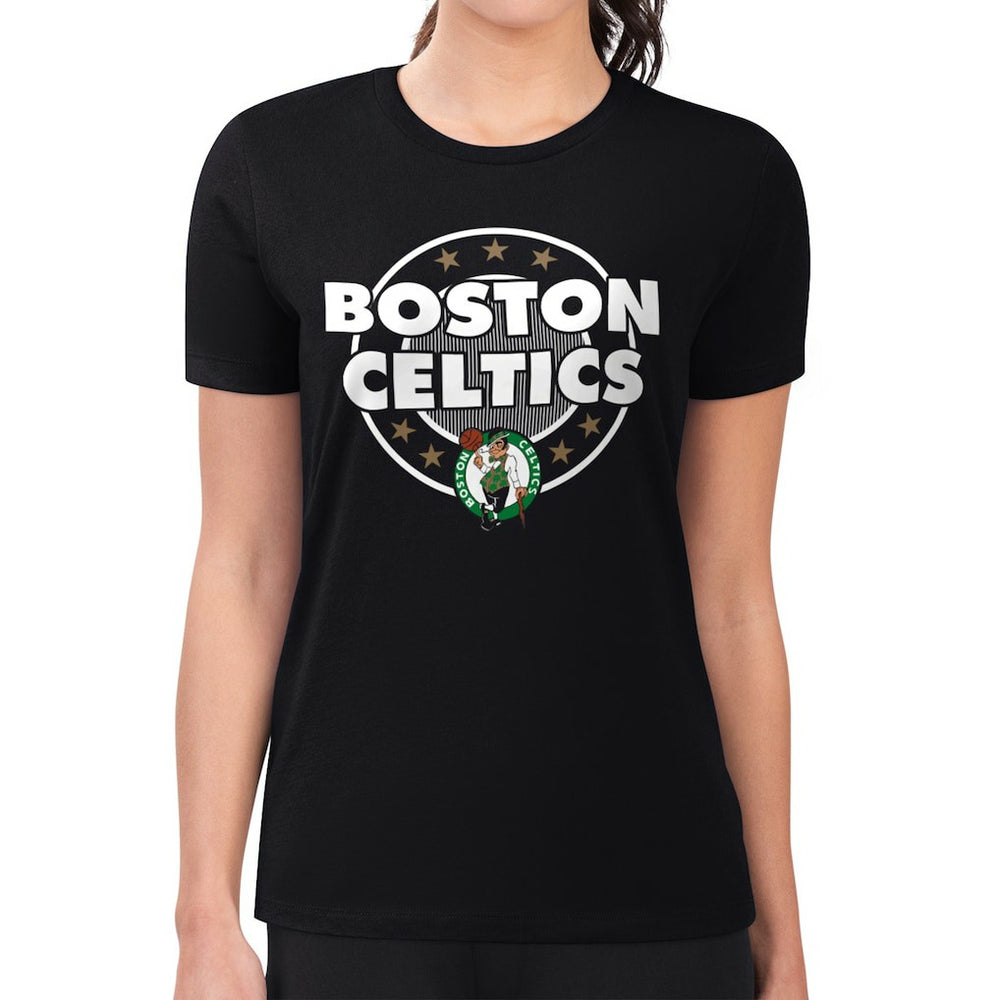 NBA Boston Celtics G-III 4Her by Carl Banks Women's Super-Slim Lightweight Pinstripe Circle Graphic T-Shirt