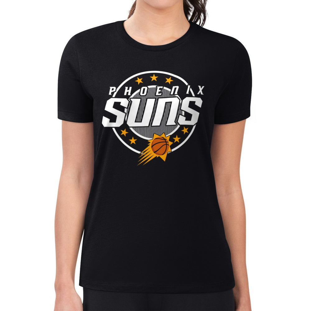 NBA Phoenix Suns G-III 4Her by Carl Banks Women's Super-Slim Lightweight Pinstripe Circle Graphic T-Shirt