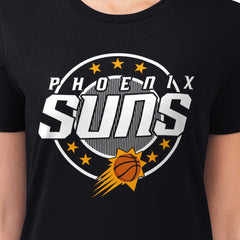 NBA Phoenix Suns G-III 4Her by Carl Banks Women's Super-Slim Lightweight Pinstripe Circle Graphic T-Shirt