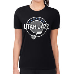 NBA Utah Jazz G-III 4Her by Carl Banks Women's Super-Slim Lightweight Pinstripe Circle Graphic T-Shirt