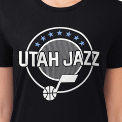 NBA Utah Jazz G-III 4Her by Carl Banks Women's Super-Slim Lightweight Pinstripe Circle Graphic T-Shirt