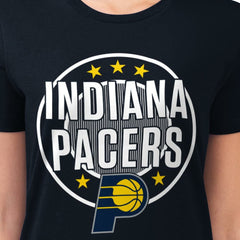NBA Indiana Pacers G-III 4Her by Carl Banks Women's Super-Slim Lightweight Pinstripe Circle Graphic T-Shirt