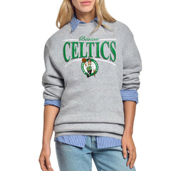NBA Boston Celtics Starter Women's Arch Stripe Fleece Crewneck Sweatshirt