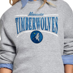 NBA Minnesota Timberwolves Starter Women's Arch Stripe Fleece Crewneck Sweatshirt