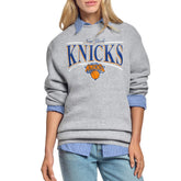 NBA New York Knicks Starter Women's Arch Stripe Fleece Crewneck Sweatshirt