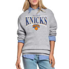 NBA New York Knicks Starter Women's Arch Stripe Fleece Crewneck Sweatshirt