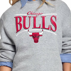 NBA Chicago Bulls Starter Women's Arch Stripe Fleece Crewneck Sweatshirt