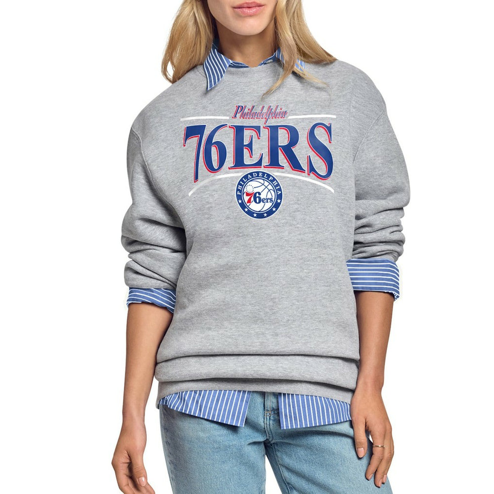 NBA Philadelphia 76ers Starter Women's Arch Stripe Fleece Crewneck Sweatshirt