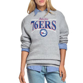 NBA Philadelphia 76ers Starter Women's Arch Stripe Fleece Crewneck Sweatshirt