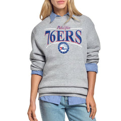 NBA Philadelphia 76ers Starter Women's Arch Stripe Fleece Crewneck Sweatshirt