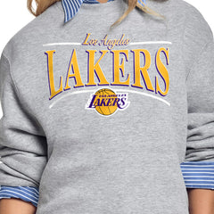 NBA Los Angeles Lakers Starter Women's Arch Stripe Fleece Crewneck Sweatshirt