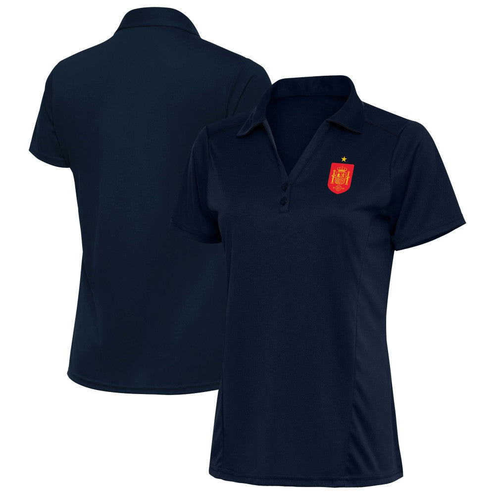 Spain National Team Antigua Women's Statement Y-Neck Polo - Navy